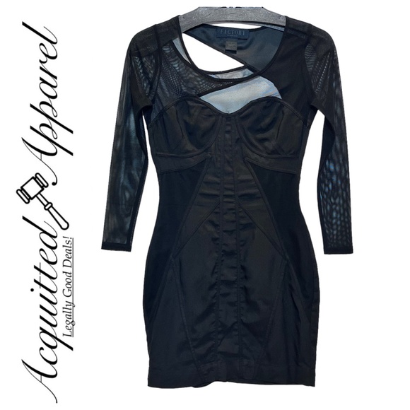 Factory by Erik Hart Black Shear Bodycon Dress - Picture 1 of 13